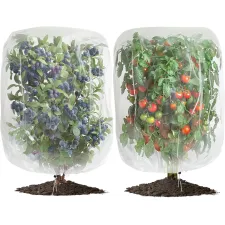 2-Piece Fruit Tree Netting Cover 70 x 100 cm with Drawstring