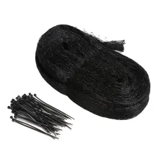 4 x 5m Black Nylon Anti-Bird Netting with 50 Cable Ties