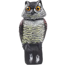 Owl Bird Decoy with Rotating Head, Realistic Eyes and Waterproof Design