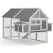 i.Pet Large Chicken Coop 213 x 176 x 152cm Grey White