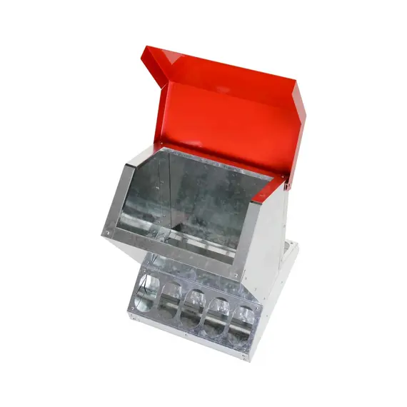 10kg Automatic Chook Chicken Feeder Poultry Auto Trough Galvanised Metal Feeders image: 1