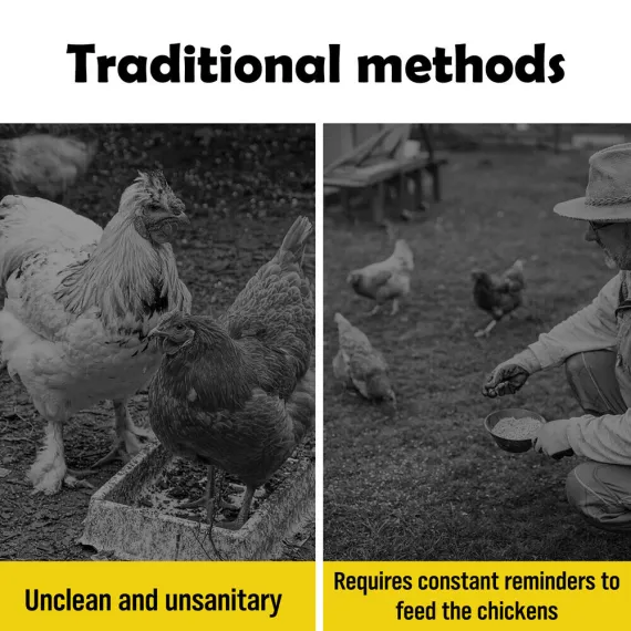 10KG 12.5L Garden Farm Automatic Food Storage Box Stand Chicken Feeder Poultry image: 6