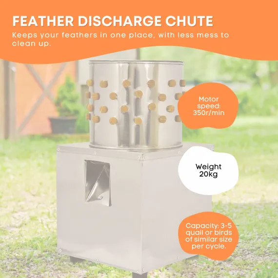 30cm Bird Feather Plucker Machine - Electric Automatic Quail Pigeon Defeathering image: 3