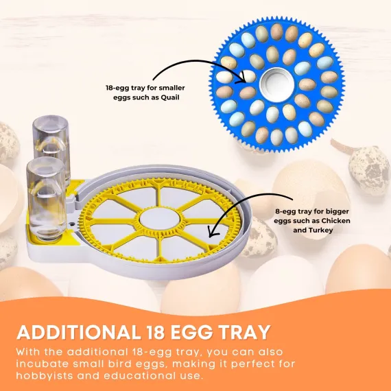 Automatic 8 / 18 Egg Incubator - Electrical Turning Chicken Quail Duck Hatching image: 6