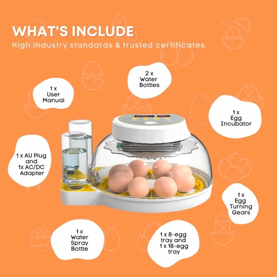 Automatic 8 / 18 Egg Incubator - Electrical Turning Chicken Quail Duck Hatching image: 8