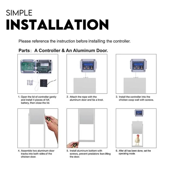 Chicken Coop Door with Digital LCD Screen to manage Timer and Sensor image: 4