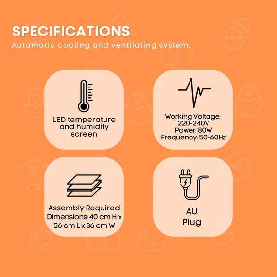 Rooster Farms Electric 112 Egg Incubator + Accessories for Chicken Quail Duck image: 7
