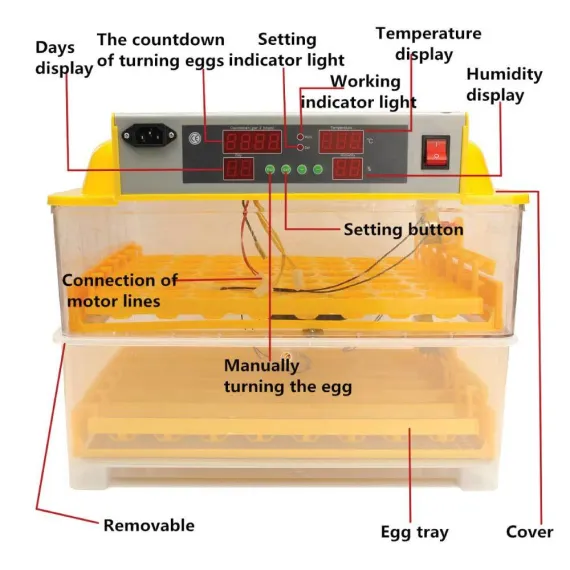 Rooster Farms Electric 96 Egg Incubator + Accessories for Chicken Quail Duck image: 8