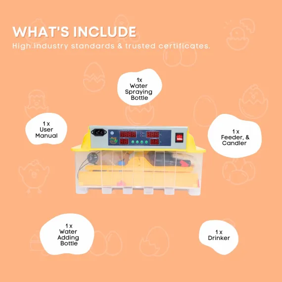 Rooster Farms Electric 48 Egg Incubator + Accessories for Chicken Quail Duck image: 7
