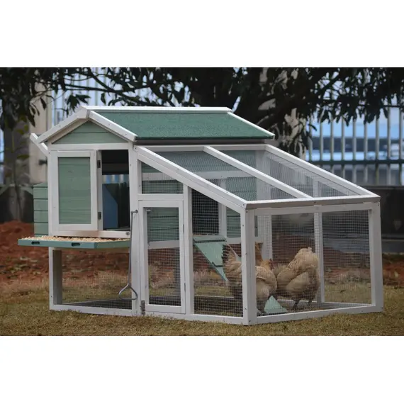 YES4PETS Green Large Chicken Coop Rabbit Hutch Ferret Guinea Pig Cage Hen Chook Cat Kitten House image: 1