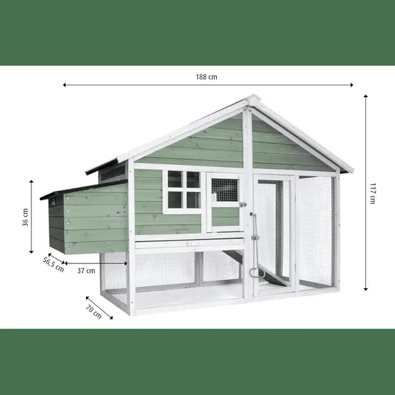 YES4PETS Green Large Chicken Coop Rabbit Hutch Ferret Cat Cage Hen Chook Cat Kitten House image: 1