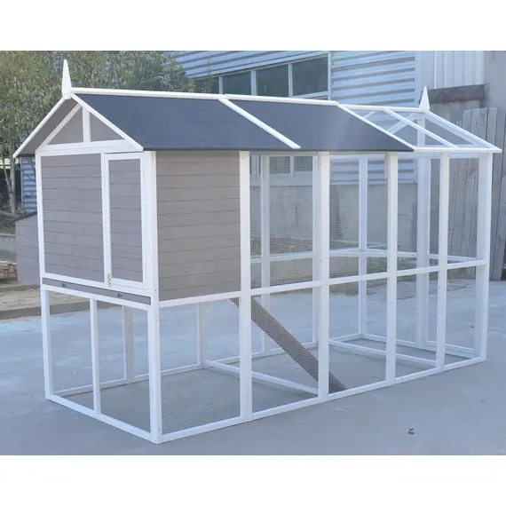 YES4PETS Grey XXL Chicken Coop Rabbit Guinea Pig Hutch Ferret Hen Cat Bird House