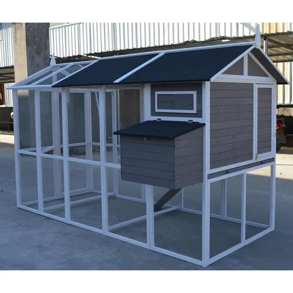 YES4PETS Grey XXL Chicken Coop Rabbit Guinea Pig Hutch Ferret Hen Cat Bird House image: 1