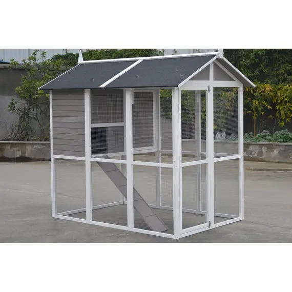 YES4PETS Grey XL Chicken Coop Rabbit Guinea Pig Hutch Ferret Hen Cat Bird House