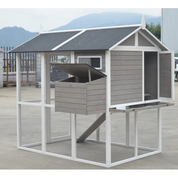 YES4PETS Grey XL Chicken Coop Rabbit Guinea Pig Hutch Ferret Hen Cat Bird House image: 2
