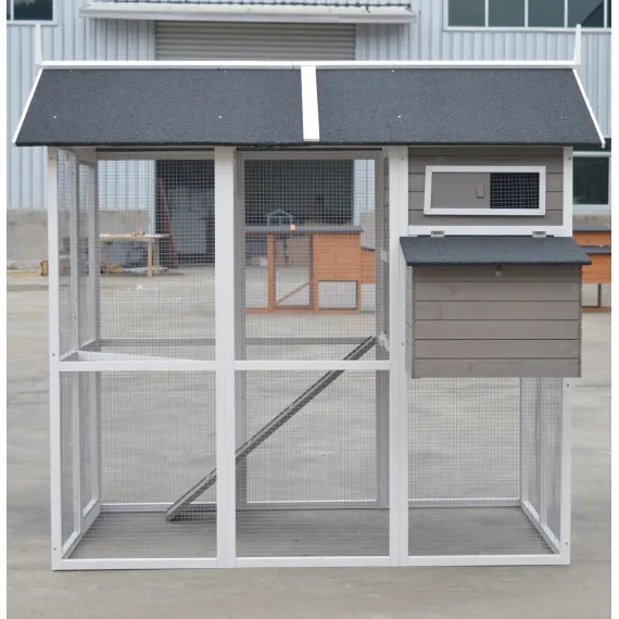 YES4PETS Grey XL Chicken Coop Rabbit Guinea Pig Hutch Ferret Hen Cat Bird House image: 3