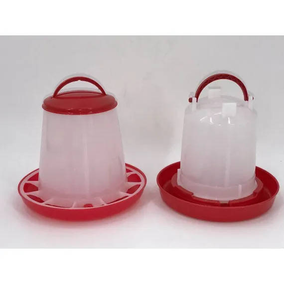 YES4PETS Small Poultry Bird Chicken Water Drinker 1 L & 1.5 kg Food Feeder Grain Seed Set