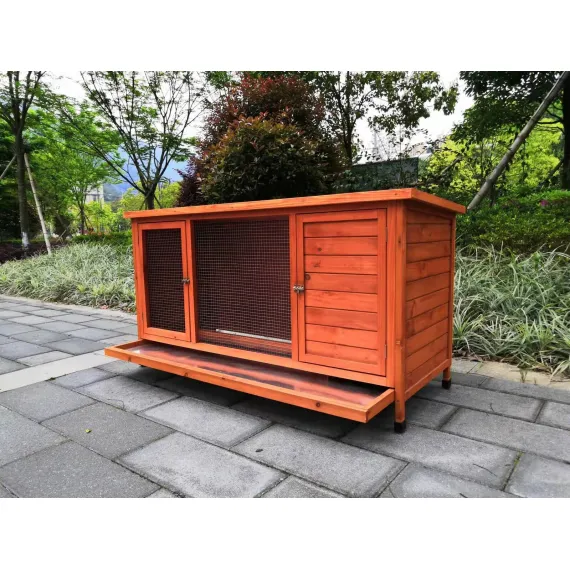 YES4PETS XXL Rabbit Hutch Guinea Pig Cage , Ferret cage Chicken Coop W Pull Out Tray 150x60x75 cm image: 2