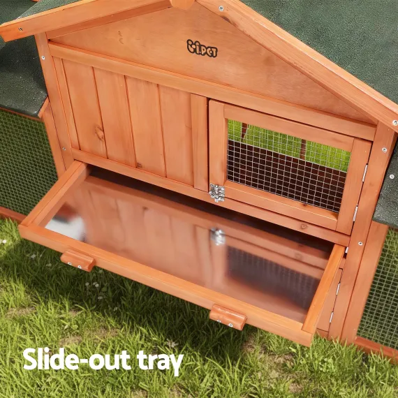 i.Pet Chicken Coop Rabbit Hutch 220cm x 44cm x 84cm Large Chicken Coop Run Wooden Outdoor Cage House image: 10