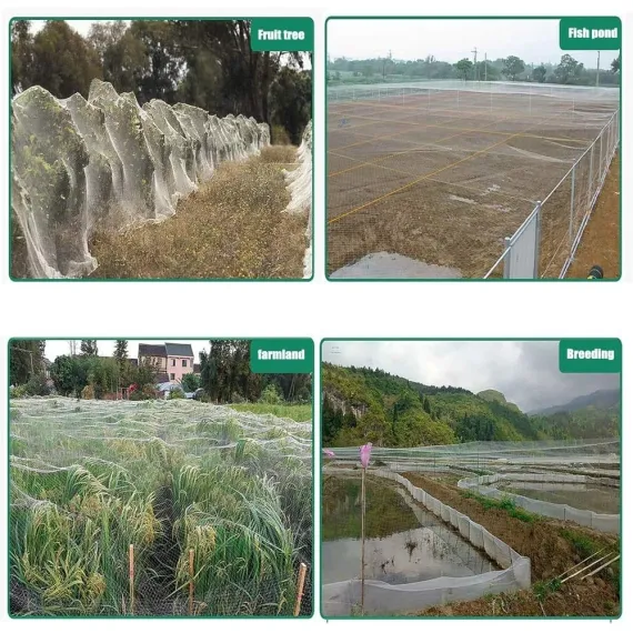33 x 16 Ft Reusable Nylon Anti Bird Net Anti Bird Mesh Netting Anti Bird Protection Net for Garden Plant Fruit Crop Cage Protection Against Birds Deer Seagull Pigeon image: 4