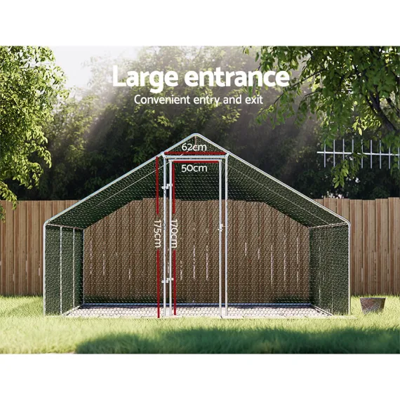 i.Pet Chicken Coop Cage 3 x 6 x 2m Galvanised Steel