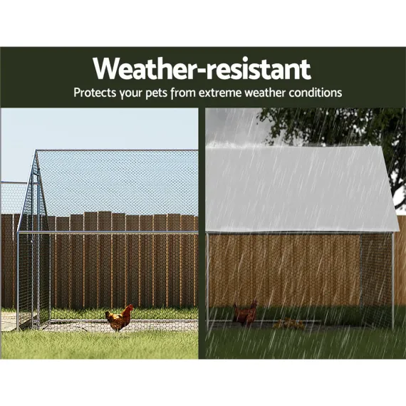 i.Pet Chicken Coop Cage 3 x 6 x 2m Galvanised Steel