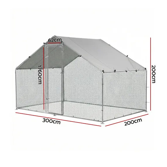 i.Pet Chicken Coop Outdoor Walk-In Run Hen Cage 3m x 2m x 2m