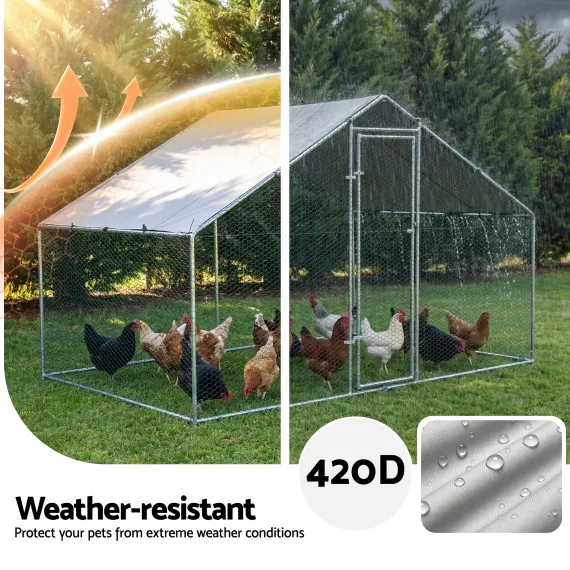 i.Pet Chicken Coop Outdoor Walk-In Run Hen Cage 3m x 2m x 2m