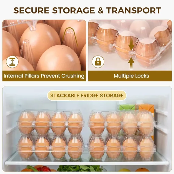Plastic Egg Cartons, with Date Labels (x60) image: 2
