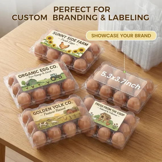 Plastic Egg Cartons, with Date Labels (x60) image: 3