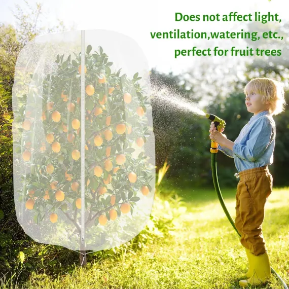 3-Pack Fruit Tree Netting 2.62 x 3.28 ft with Zipper and Drawstring