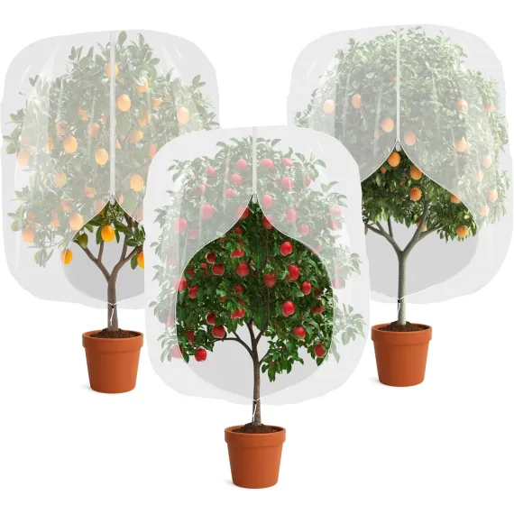 3-Pack Fruit Tree Netting 2.62 x 3.28 ft with Zipper and Drawstring