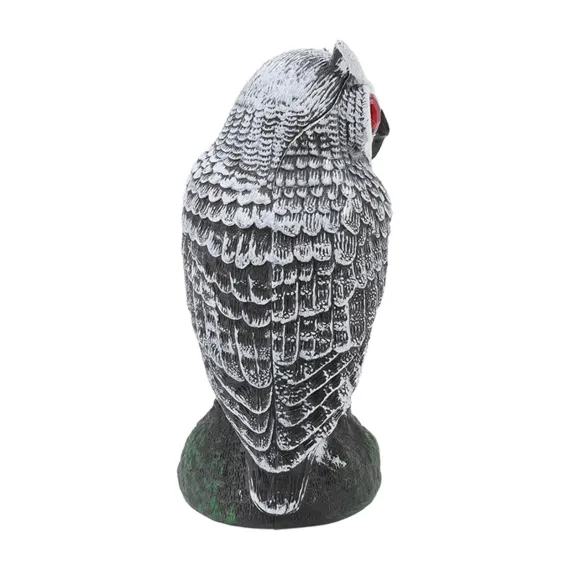 Plastic Owl Bird Deterrent Garden Decoy with Red Eyes