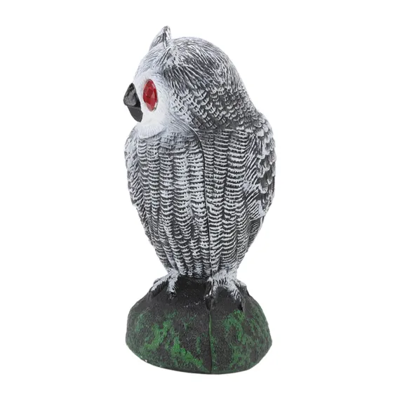 Plastic Owl Bird Deterrent Garden Decoy with Red Eyes