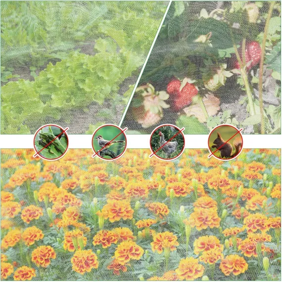 Ultra-Fine Garden Mesh Netting, 130 x 70 x 45cm, 2-Pack, Insect & Bird Barrier