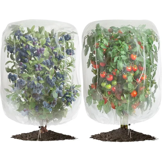 2-Piece Fruit Tree Netting Cover 70 x 100 cm with Drawstring