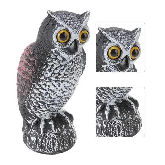 Plastic Owl Bird Deterrent for Gardens, Waterproof and Sun-Resistant