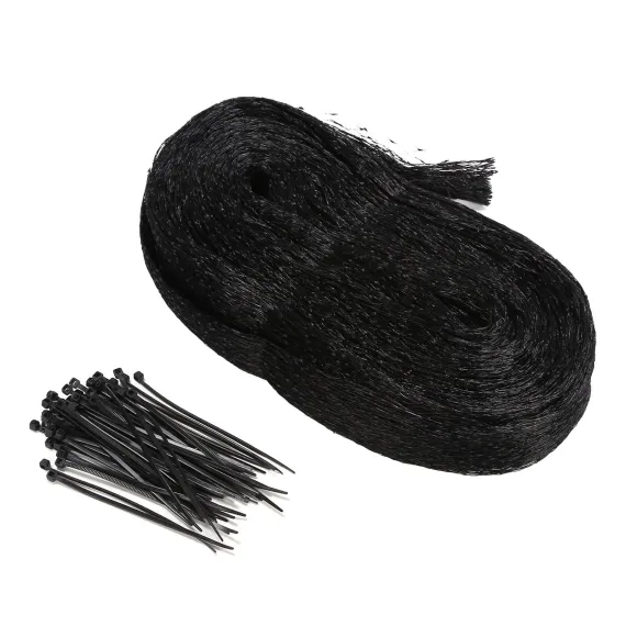 4 x 5m Black Nylon Anti-Bird Netting with 50 Cable Ties