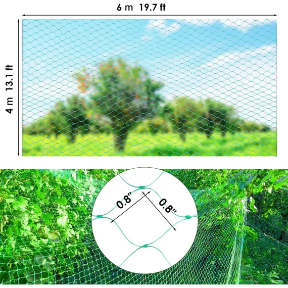 Bird Netting Garden Pest Barrier 13 x 19.8ft Green