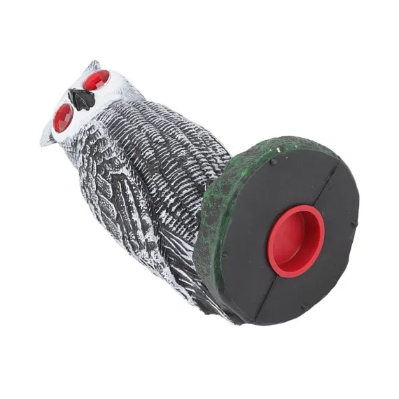 Plastic Owl Bird Deterrent Garden Decoy with Red Eyes