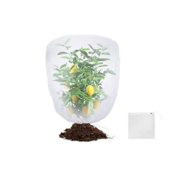 Bird Netting Garden Plant Cover, 60 Mesh PE, Zipper and Drawstring, 1.0 x 0.7m