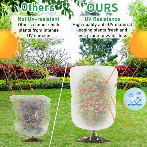 Garden Mesh Netting with Drawstring, 19.7 x 29.5 Inch, 47.3 x 59 Inch, 2 Pack