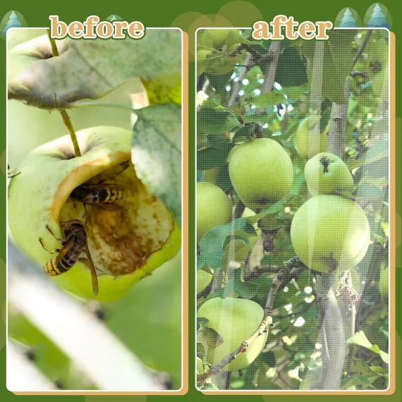 2-Piece Fruit Tree Netting Cover 70 x 100 cm with Drawstring