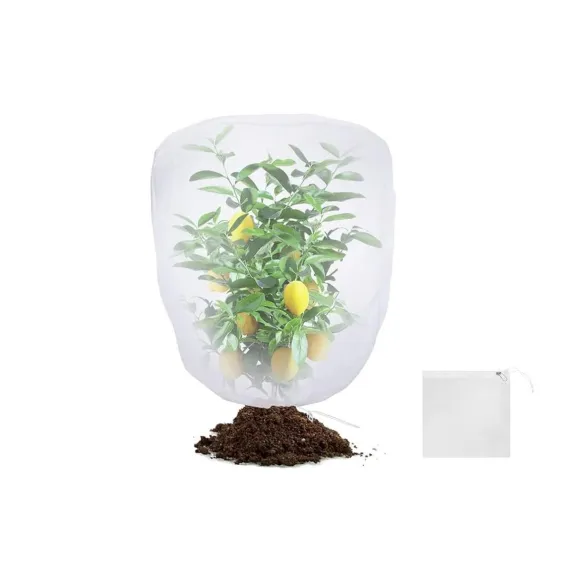 Bird Netting Garden Plant Cover, 60 Mesh PE, Zipper and Drawstring, 1.0 x 0.7m