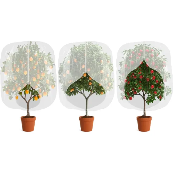 3-Pack Fruit Tree Netting 2.62 x 3.28 ft with Zipper and Drawstring