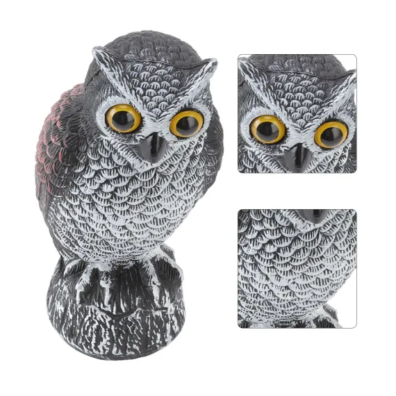 Plastic Owl Bird Deterrent for Gardens, Waterproof and Sun-Resistant