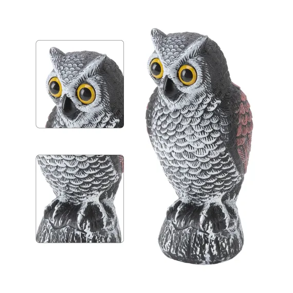 Plastic Owl Bird Deterrent for Gardens, Waterproof and Sun-Resistant