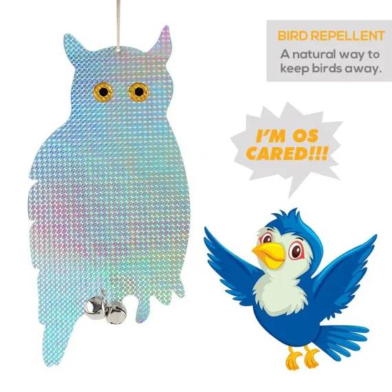 Holographic Reflective Fake Owl Bird Repellent Scare Device