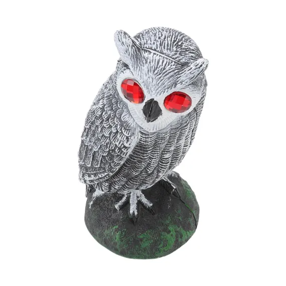 Plastic Owl Bird Deterrent Garden Decoy with Red Eyes