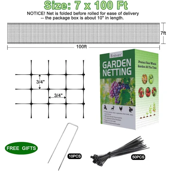 Deer Fence Netting 7 x 100ft Anti-Bird Garden Protection Netting